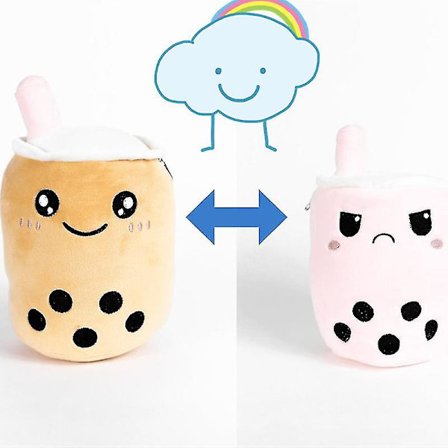 Ny Creative Flip Over Milk Tea Cup Plyschleksak Söt Bubble Tea Doll Alla hjärtans dag present