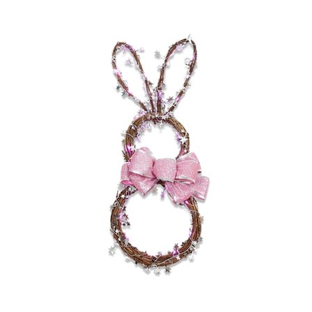 Pääsiäispupu LED-värivalot Rattan-ympyräseppele DIY Koristeellinen ovenripustin