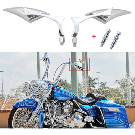 Chrome 8mm/10mm Motorcykel Klinge Stabil Cnc Aluminium Bakview Sidespejle Kompatibel Med Honda Yamaha Kawasaki Suzuki