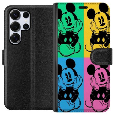 Kompatibelt Plånboksfodral till Samsung Galaxy S25 Ultra Mickey Mouse popkonst affisch färgglad Disney retroserie tecknad ikonisk figur Andy Warhol-