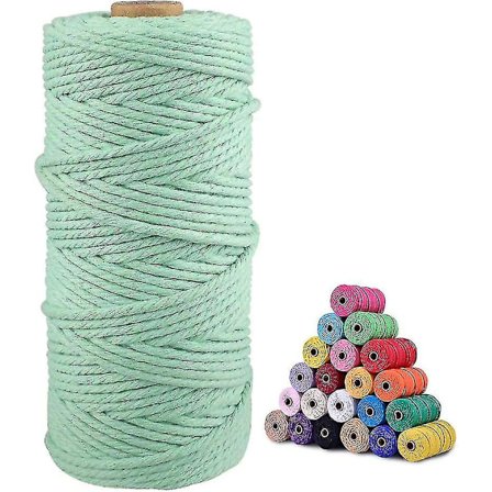 3mm Makrameenaru, Yhteensopiva askarteluun, 100m beige puuvillamakrameenaru, Yhteensopiva seinävaatteiden, kasvien ripustamiseen, neulontaan. 4MMx100M