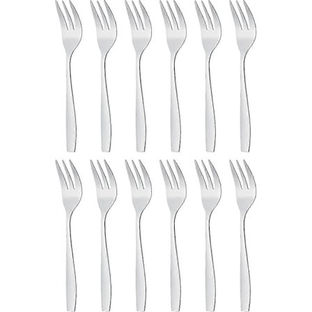 Kakkukahvelit 12 kpl, pienet, ruostumatonta terästä, 12 kpl kakkukahvelisetti