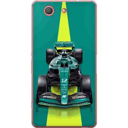 Yhteensopiva Puhelinkuori Sony Sony Xperia Z3 Compact Aston Martinin Formula 1 -auto vihreässä kilpailumuotoilussa, jossa on moderni studiosentuntma