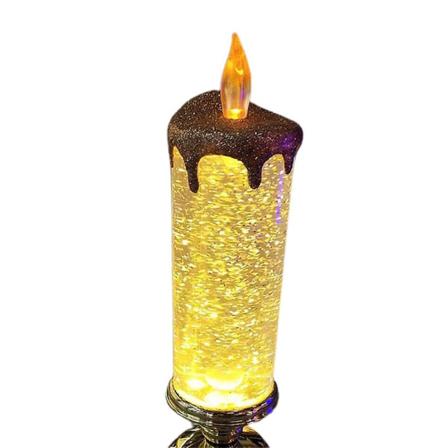 Christmas Swirling Flameless Candle Light 7 Farger Skiftende Glitter Stearinlys Led Lights Xmas Party Home Decoration Gold