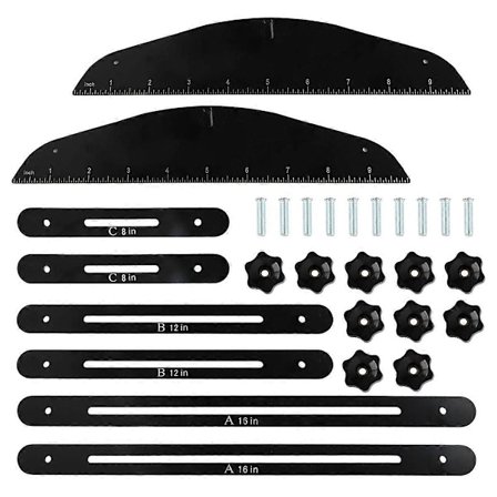 Trappetrinsmåler Skabelon Værktøj, Trappemålingslineal Sæt, Hylde Layout Værktøj til Trapper, Stødtrin, Hylder og Skæring af Gipsplader