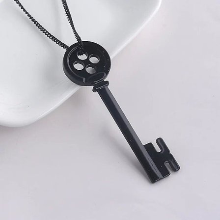 Film Coraline Halskæde Smykker Sort Knap Nøgle Til Den Hemmelige Dør Vedhæng Halskæder Cosplay Tilbehør