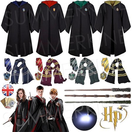 Harry Potter Magic Robe Cosplay Kostume Kappe Børnerollespil