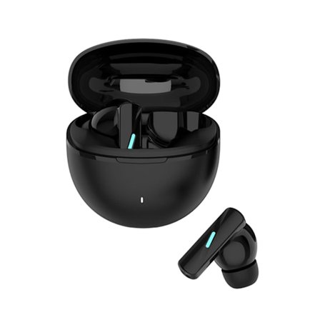 Trådlösa öronsnäckor True Wireless Bluetooth 5.3-headset med trådlös laddning svett med djup bas (svart)