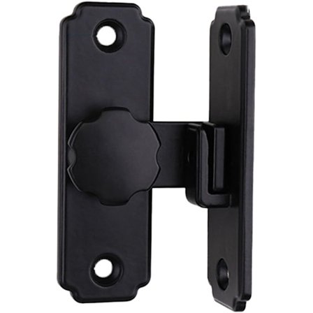 Låse til skydedøre i rustfrit stål - 90 graders lås til skydedøre - dørgreb (sort, 81,5*26mm)