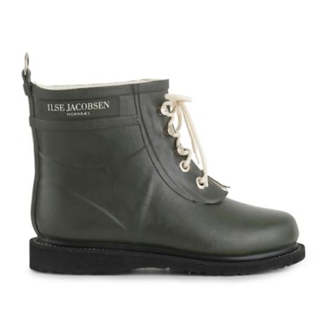 Ilse Jacobsen Women's Short Laced Rubberboot Women wellington boots Green 38