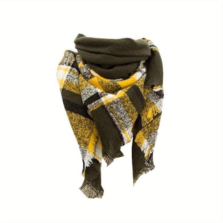 Vintage Rutete Triangelsjal Varmt Skjerf Par Kuldebeskyttelse Sjal Halsvarmer [DB]