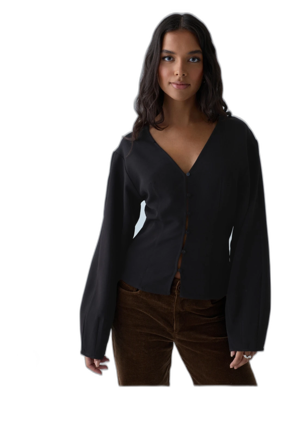 Svart blus med knappar från Nelly