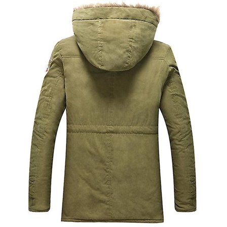 Vinter Vatteret Parka Hætte Frakke Outwear Tyk Fleece Hoodiejakke -