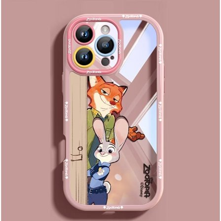 Zootopia - Egnet for iPhone mobiltelefondeksel - Full linsebeskyttelse for å forhindre fall - Enkelt og eksklusivt Pink iPhone 13