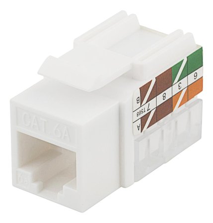 Deltaco Cat6A Keystone jack termination plastic white