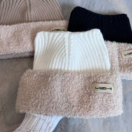 Katte Ørehue Strikket Hue BEIGE