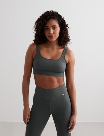 aim ́n Ribbed Seamless Bra - Green - L