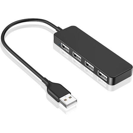 USB-hubb, 4-portars USB 2.0-hubb, ultraslim, bärbar USB-splitter för iMac Pro, MacBook Air, Mac Mini Pro, Surface Pro, bärbar dator, PC, USB-minne