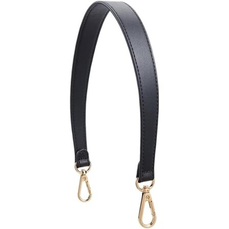 Håndtak i skinn til veske, justerbar skulderstropp, utskiftbare håndtak med hurtigspenner, universell kort veske, 49 cm svart skulderstropp