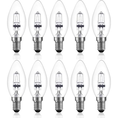 42w E14 C35 Dimbar Halogenpære Ac 220-240v Varmhvit 2700k E14 Transparent Halogen Lyspære (10 stk)