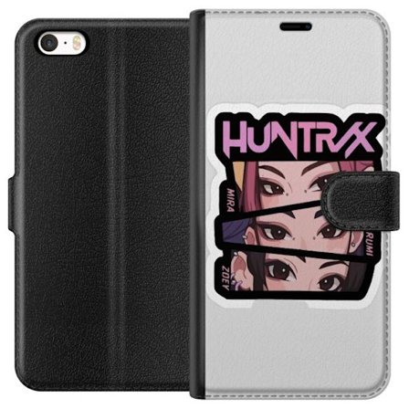 Yhteensopiva Lompakkokotelo Apple iPhone 5s K-pop-inspiroitunut futuristinen tyttöryhmä neonvaloissa ja kosminen sci-fi-kohtaus