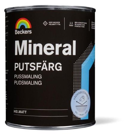 Beckers Putsfärg, Mineral helmatt, 1L, Utevit, Färg & tapeter
