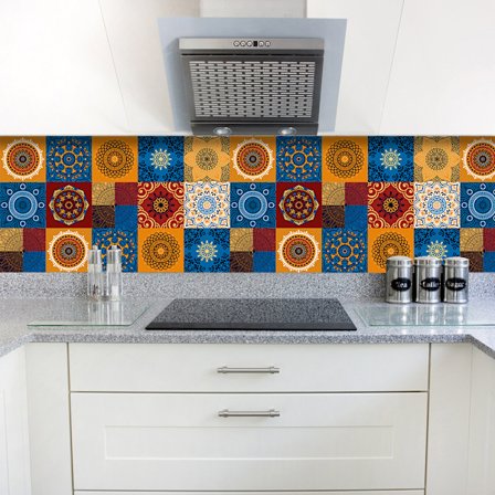 20 ark (15 x 15 cm) Mandala väggstickers - PVC - Vattentät(stil 8)