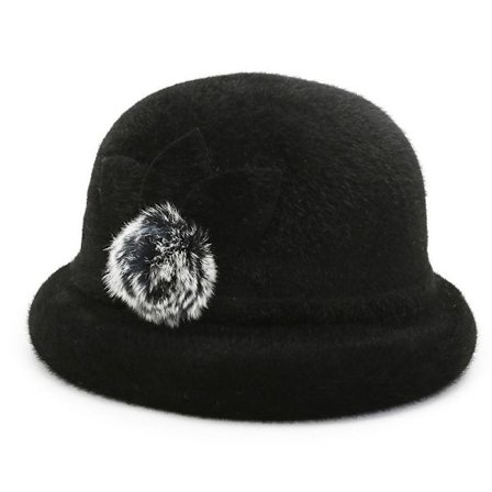 Pyöreä hattu naisille Vintage-ämpärihattu kukka-aksentti Khaki