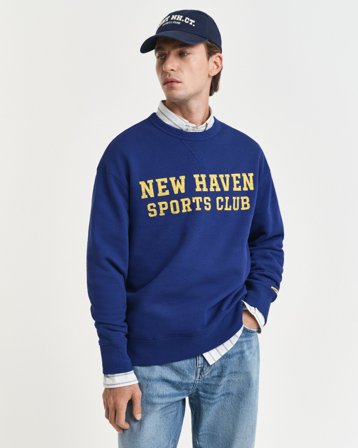 GANT Herren Graphic Rundhals-Sweatshirt (S) Marineblau