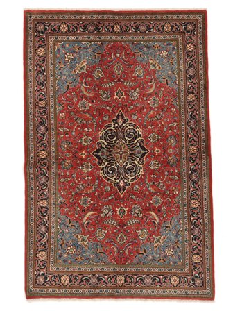 Hand Knotted Persian Sarouk Fine Rug 137X215 Dark Red/Brown