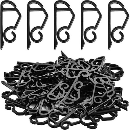 Julelys Klips Utendørs Takrennekrok Værbestandig Utendørs Lysklips Julelysklips kompatibel Juledekorasjon (30 Stykker, Svart)