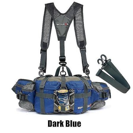 Udendørs sports bæltetaske vandtæt vandreture cykling klatring cykelpakke fanny pack med vandflaskeholder bjergbestigningspose blå