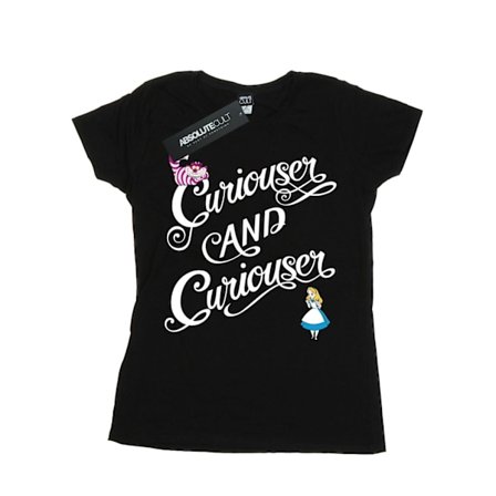 Disney Dam/Damer Alice In Wonderland Curiouser Bomull Pojkvän T-Shirt