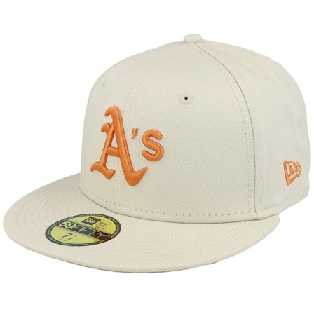 New Era - MLB Beige snapback Caps - Oakland Athletics League Essential 59FIFTY Stone/Toffee Fitted @ Hatstore