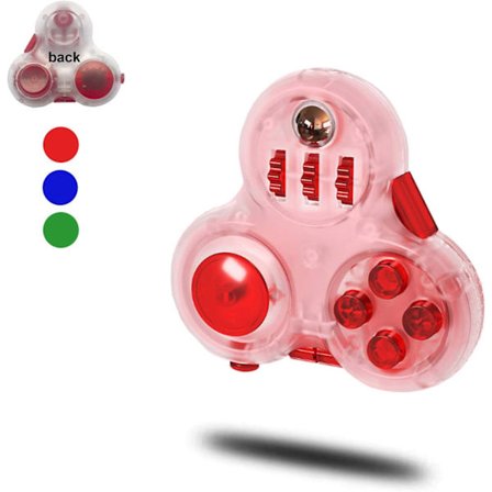 11 Funksjon Fidget Spinner - Stresslindring for ADHD/Autisme - Alle Aldre Rød