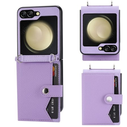 Samsung Galaxy Z Flip 6 Fodral med Kortförvaring & Justerbar Rem