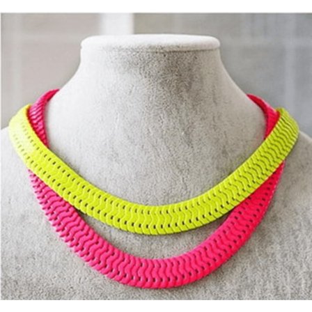 neon färg (gul / rosa / orange) halsband