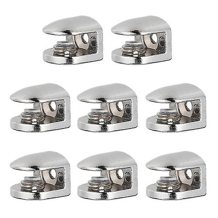 8 stk. Zinklegering Glas Klemmer Fastgørelsesklemmer Glasbeslag Til 6-8mm Tykkelse Cy Sølv 2X2cm