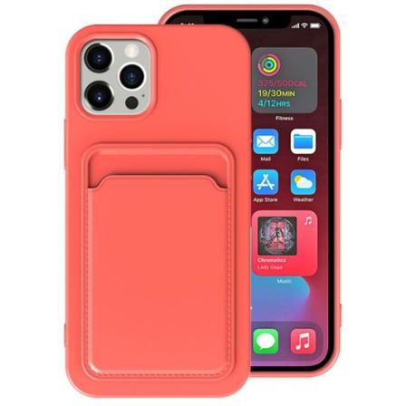 iPhone 13 Pro Skal med Kortfack - Rosa Pink