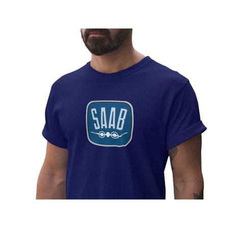 Saab klassisk logga T-shirt Marin Blå