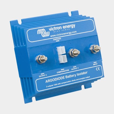 Scheidingsrelais Victron Argodiode 180-3AC, 12 - 24 V, 180 A, met aansluiting voor 3 batterijen