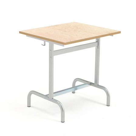 Biurko szkolne 180, srebrne, beżowe linoleum