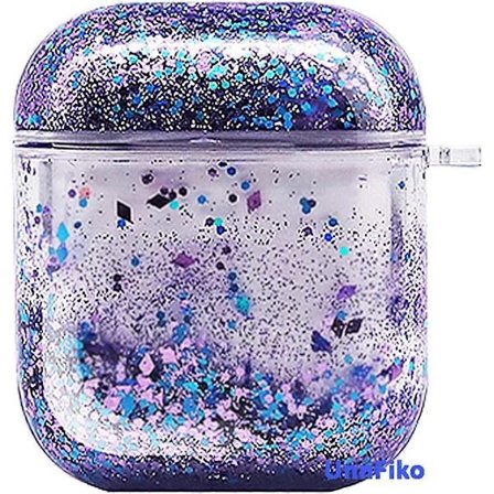 Bling Quicksand-deksel Kompatibelt med AirPods 1/2, Søtt Glitrende Flytende Beskyttelsesdeksel, Morsomt Kreativt Hardt Gjennomsiktig Airpods?1 & 2 