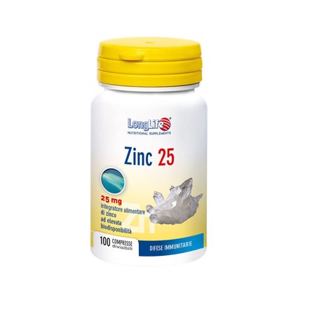 Longlife Zinc 25 mg 100 Compresse
