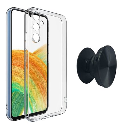 Samsung Galaxy A34 5G Skal & Fingerhållare - Skydd och Komfort - Svart