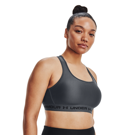Sports-BH Under Armour UA Crossback Mid Bra, Pitch Gray/Sort - Bodyman.dk
