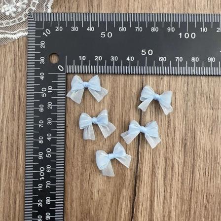 10stk perleskimrende garn Sløyfe Nail Art dekorasjon BLÅ blue