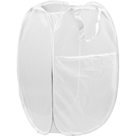Pop-up kleskurv, 1 stk. Pop-up kleskurv i netting, Premium Pop-up kleskurv, Kleskurv i netting, Sammenleggbar Pop-up nettingkurv, Hvit