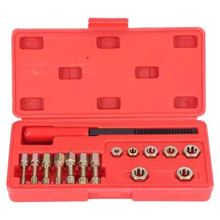 15 st Tap and Die Sets Metriska, Universal Gäng Reparation Kit, Kolstål Gängverktyg Återställande Kit, Gäng Fil Tap and Die Set, Gänga