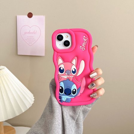 Ny Stitch silikonikotelo - Yhteensopiva iPhone Rosröd Rose Red -puhelimen kanssa
